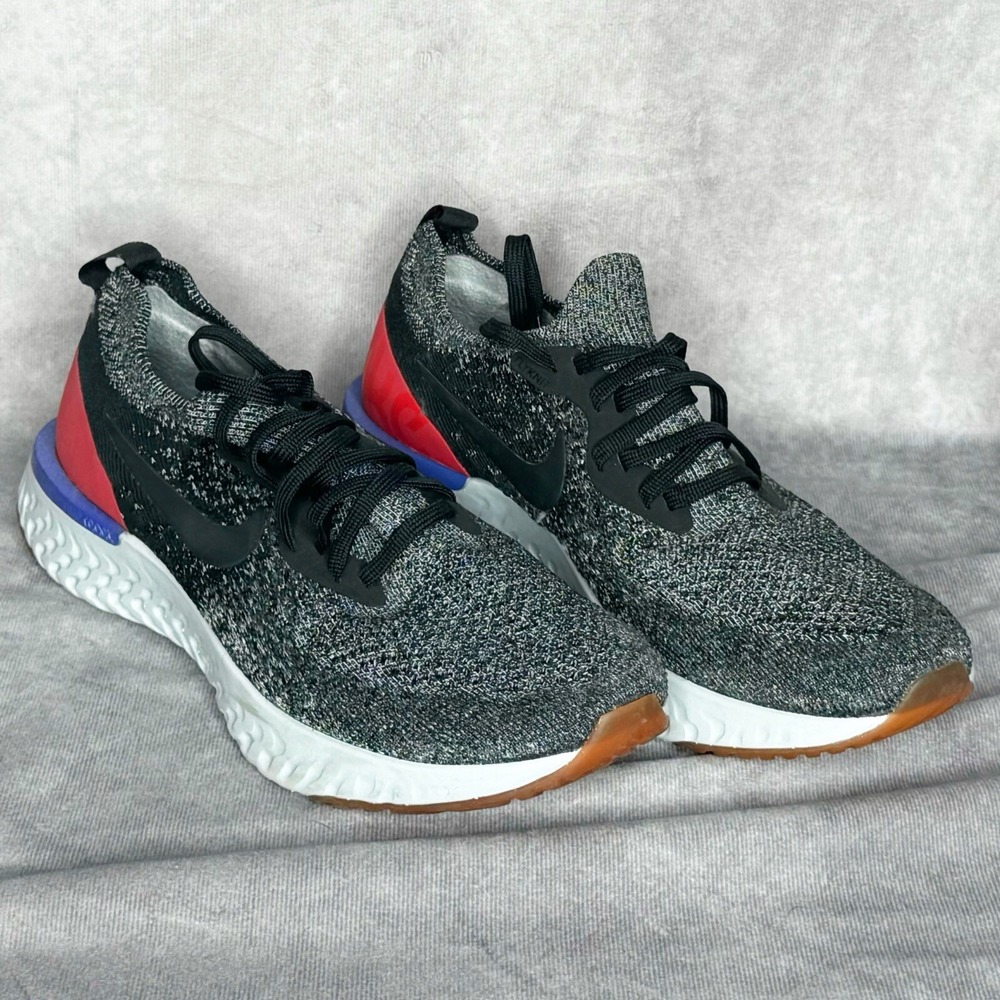 Nike Men's Size 8 Epic React Flyknit Black Red Orbit AQ0067-006 vapormax air max